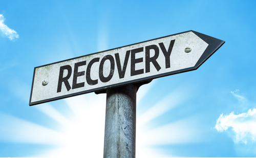 sign with recovery on it