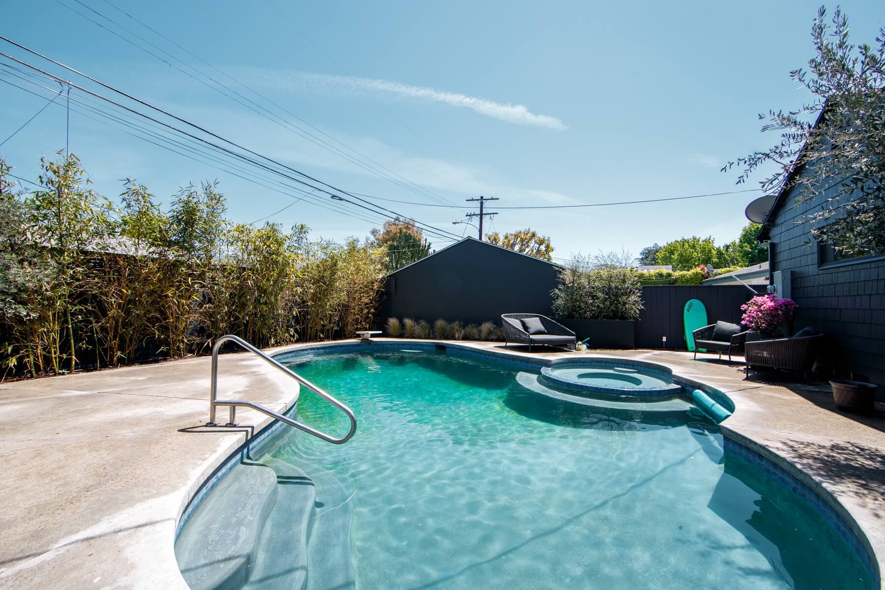 in-ground pool at our women's sober living home near Santa Monica, CA